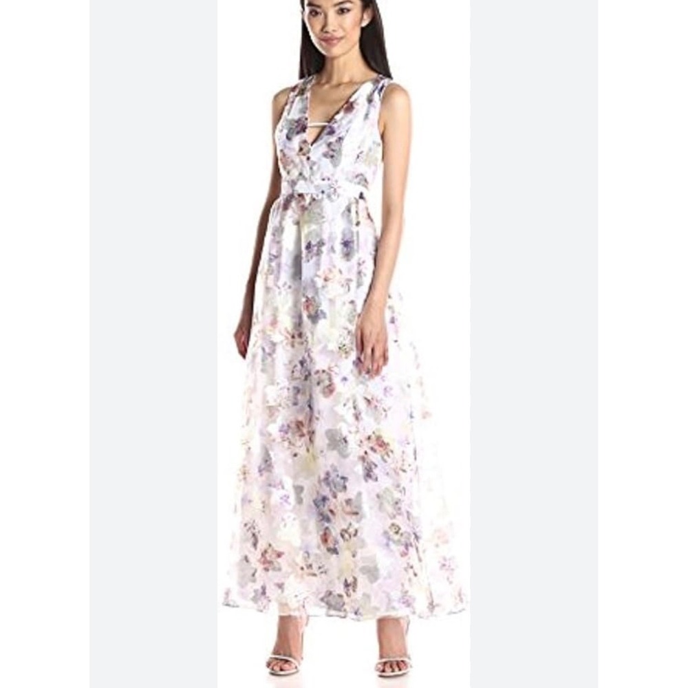 BCBGeneration Floral Organza & Tulle Gown Maxi Dress Size 0 Prom Wedding Formal